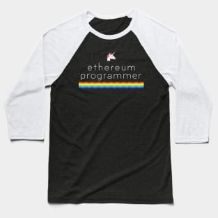 Ethereum programmer - Unicorn - Rainbow Baseball T-Shirt